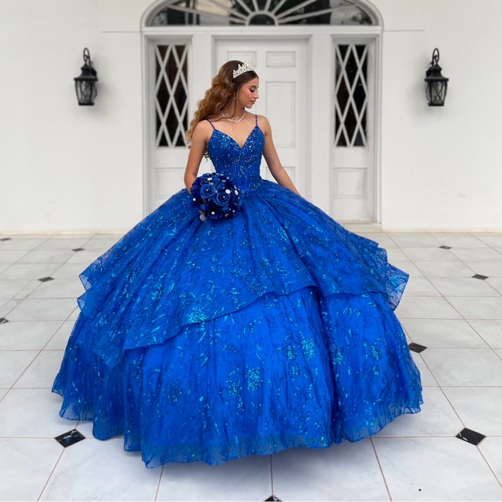 Stunning Blue XV Ball Gown